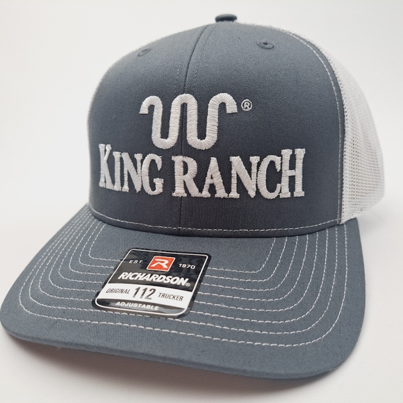 King Ranch Richardson 112 Trucker Mesh Snapback Cap Hat Gray & White - Picture 1 of 4